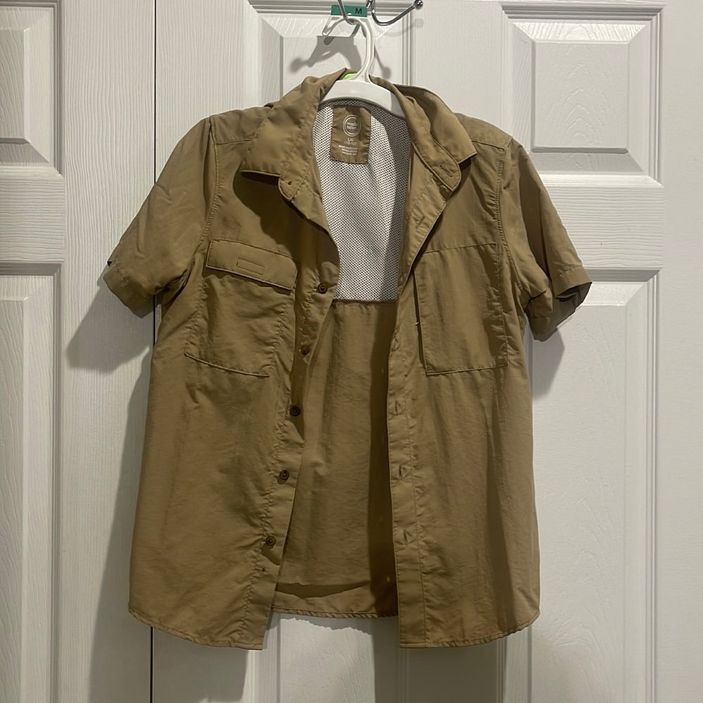 Wonder Nation Lg Yellow Fishing Shirt Polyester